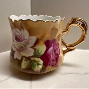 Tea Cup Heritage Brown (Floral) by Lefton Discontinued 1883 - Chipped